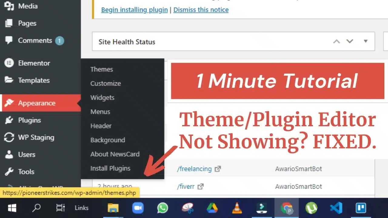 Theme editor not showing in wordpress - Bugs Solutions