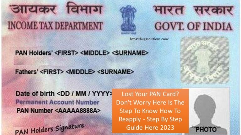 Lost Your PAN Card? Don't worry here is the step to Know How to Reapply - Step by Step Guide Here 2023