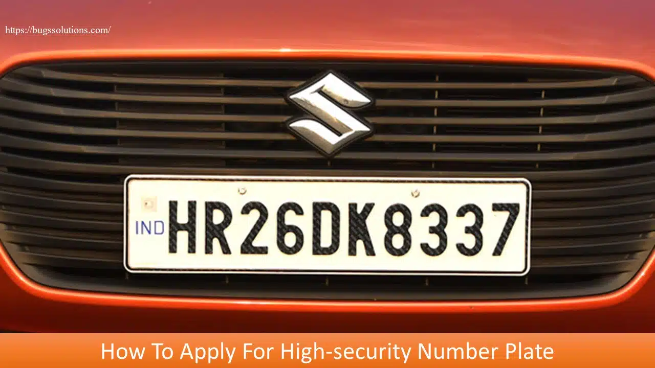 how to apply for high-security number plate
