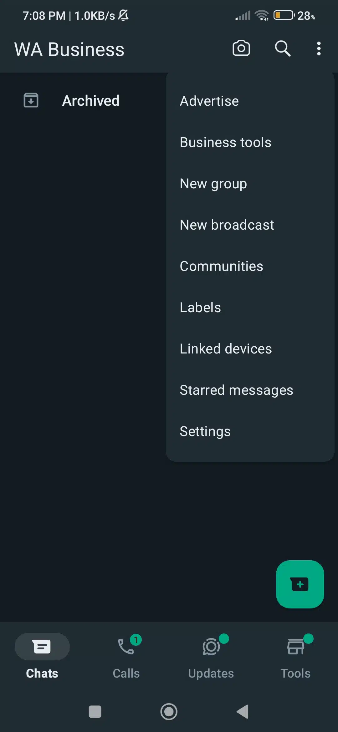  Click on the three-dot menu for Settings