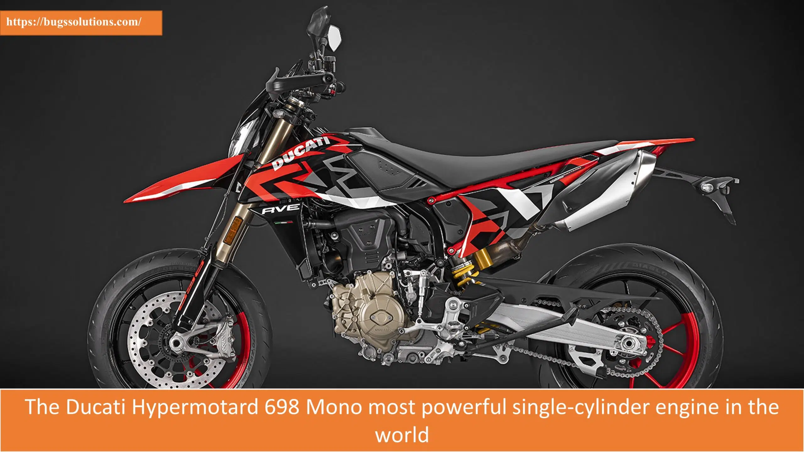 The Ducati Hypermotard 698 Mono most powerful single-cylinder engine in the world - Bugs Solutions