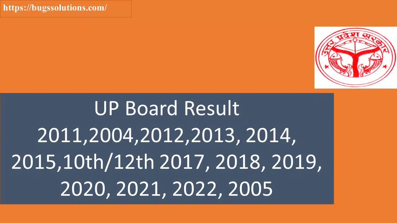 UP Board Result 2011,2004,2012,2013, 2014, 2015,10th/12th 2017, 2018, 2019, 2020, 2021, 2022, 2005