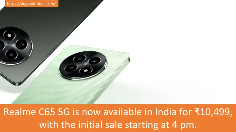 Realme C65 5G is now available in India for ₹10,499, with the initial sale starting at 4 pm.